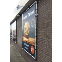 Aan de muur bevestigd aluminium spanframe voor reclamebanners (Klemp) Aan de muur bevestigd aluminium spanframe voor reclamebanners (Klemp)
