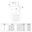 Ronde voetplaat Typ 10A, 21,3 mm, Thermisch verzinkt (Klemp) Ronde voetplaat Typ 10A, 21,3 mm, Thermisch verzinkt (Klemp)