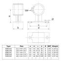 Soporte de pasamanos Typ 34A, 21,3 mm, Galvanizado (Klemp) Soporte de pasamanos Typ 34A, 21,3 mm, Galvanizado (Klemp)