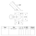 Mocowanie flagi Typ FP1C, 33,7 mm , Ocynk (Klemp) Mocowanie flagi Typ FP1C, 33,7 mm , Ocynk (Klemp)