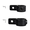 Piastra a collare lato singolo Typ 55A, 21,3 mm, Nero (Klemp)