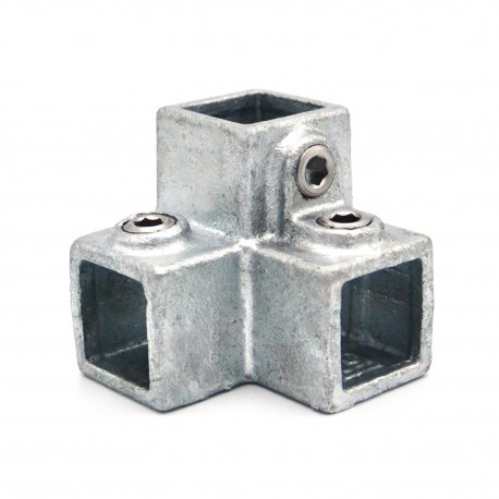 Dreiweg Eckstück 90° - 25 mm - Typ 18S-25 (Klemp) - Vierkant Rohrverbinder Dreiweg Eckstück 90° - 25 mm - Typ 18S-25 (Klemp) - Vierkant Rohrverbinder