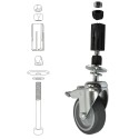 Roue pivotante avec frein 100 mm incl. extenseur S40 mm (Klemp) Roue pivotante avec frein 100 mm incl. extenseur S40 mm (Klemp)