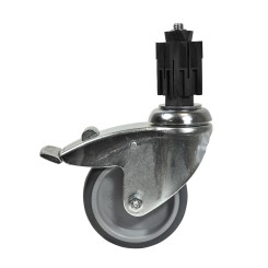Rueda giratoria con freno de 100 mm incl. expansor de 33,7 mm (Klemp)