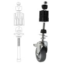 Schwenkrad Silber Set - 50 mm mit Bremse inkl. Expander für Rohr 40x40 mm (Klemp) Schwenkrad Silber Set - 50 mm mit Bremse inkl. Expander für Rohr 40x40 mm (Klemp)