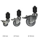 Rueda giratoria con freno de 50 mm incl. expansor S25 mm (Klemp) Rueda giratoria con freno de 50 mm incl. expansor S25 mm (Klemp)