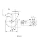 Swivel Wheel with brake 50 mm incl. expander 25 mm (Klemp) Swivel Wheel with brake 50 mm incl. expander 25 mm (Klemp)