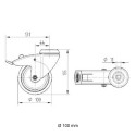Swivel Wheel with brake 50 mm incl. expander 25 mm (Klemp) Swivel Wheel with brake 50 mm incl. expander 25 mm (Klemp)