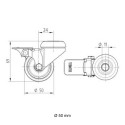 Swivel Wheel with brake 50 mm incl. expander 25 mm (Klemp) Swivel Wheel with brake 50 mm incl. expander 25 mm (Klemp)