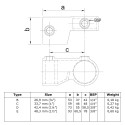 Té pivotant réglable Typ 49D, 42,4 mm, Galvanisé (Klemp) Té pivotant réglable Typ 49D, 42,4 mm, Galvanisé (Klemp)