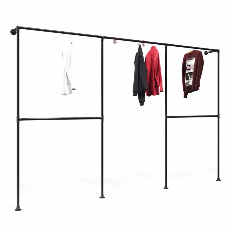 Kapstok Düsseldorf - voor wandmontage - zwart (Klemp) - Kits Kapstok Düsseldorf - voor wandmontage - zwart (Klemp) - Kits
