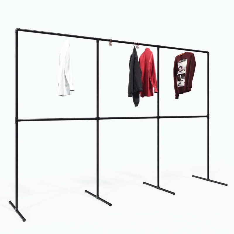 Appendiabiti Stoccarda - A libera installazione - Nero (Klemp) - Kit Appendiabiti Stoccarda - A libera installazione - Nero (Klemp) - Kit