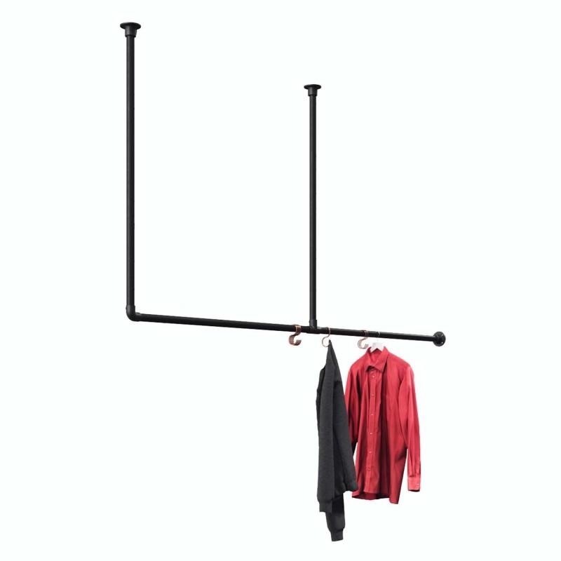 Clothes rail Wuppertal - Wall mounted - Black (Klemp) - Kits Clothes rail Wuppertal - Wall mounted - Black (Klemp) - Kits
