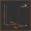 Clothes rail Wuppertal - Wall mounted - Black (Klemp) Clothes rail Wuppertal - Wall mounted - Black (Klemp)