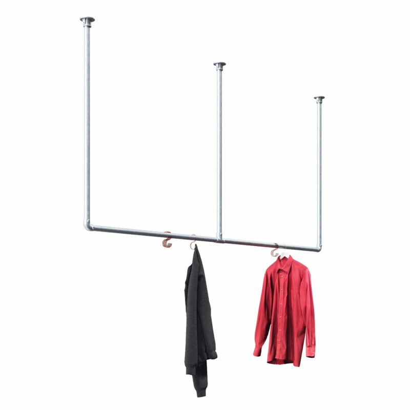 Duisburg kledingroede - voor wandmontage - gegalvaniseerd (Klemp) - Kits