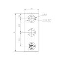 Two Socket Cross Typ 22S, 25 mm, Black (Klemp) Two Socket Cross Typ 22S, 25 mm, Black (Klemp)