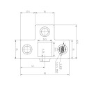 Krzyżak trójgniazdowy Typ 24S, 25 mm, Czarny (Klemp) Krzyżak trójgniazdowy Typ 24S, 25 mm, Czarny (Klemp)