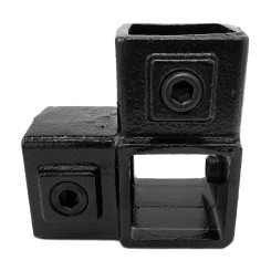 Angle of continuous upright Typ 20S, 40 mm, Black (Klemp)