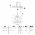 Ronde voetplaat Typ 10C, 33.7 mm, Natural (Klemp) Ronde voetplaat Typ 10C, 33.7 mm, Natural (Klemp)