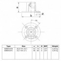 Ronde voetplaat met doorloop Typ 10C, 33.7 mm, Natural (Klemp) Ronde voetplaat met doorloop Typ 10C, 33.7 mm, Natural (Klemp)