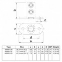 Ovale voetplaat Typ 12D, 42.4 mm, Natural (Klemp) Ovale voetplaat Typ 12D, 42.4 mm, Natural (Klemp)
