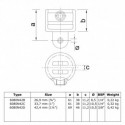 Single Swivel Combination Female Part Typ 42C, 33.7 mm, Natural (Klemp) Single Swivel Combination Female Part Typ 42C, 33.7 mm, Natural (Klemp)