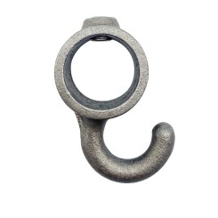 Coat hook. Hook 90° narrow Typ 64B, 26.9 mm, Natural (Klemp)
