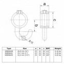 Coat hook. Hook 90° narrow Typ 64C, 33.7 mm, Natural (Klemp) Coat hook. Hook 90° narrow Typ 64C, 33.7 mm, Natural (Klemp)