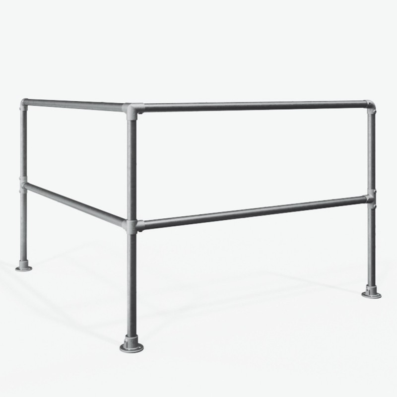 Safety barriers corner for dowelling - with crossbar (Klemp) - Kits Safety barriers corner for dowelling - with crossbar (Klemp) - Kits