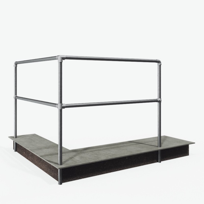 Safety barriers corner for setting in concrete - with crossbar (Klemp) - Kits Safety barriers corner for setting in concrete - with crossbar (Klemp) - Kits