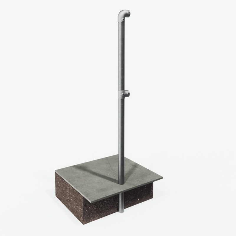 Barrier post initial/final for setting in concrete - with crossbar (Klemp) - Kits Barrier post initial/final for setting in concrete - with crossbar (Klemp) - Kits