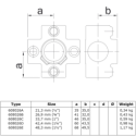 Krzyżak czterogniazdowy Typ 26F, 60,3 mm, Ocynk (Klemp) Krzyżak czterogniazdowy Typ 26F, 60,3 mm, Ocynk (Klemp)