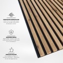 Listones MDF sobre fieltro 275x30 cm - roble artesano (Klemp) Listones MDF sobre fieltro 275x30 cm - roble artesano (Klemp)