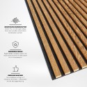 Listones MDF sobre fieltro 275x30 cm - Chapa de roble (Klemp) Listones MDF sobre fieltro 275x30 cm - Chapa de roble (Klemp)