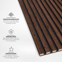 Lattes MDF sur feutre 275x30 cm - Noyer (Klemp)