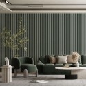 MDF laths on felt 275x30 cm - Bottle Green (Klemp)