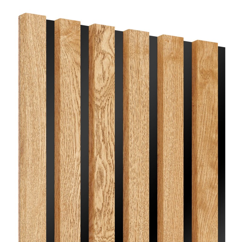 Lamele MDF na płycie HDF 275x30 cm - Fornir dębowy (Klemp) - Lamele na płycie Lamele MDF na płycie HDF 275x30 cm - Fornir dębowy (Klemp) - Lamele na płycie