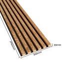 Lattes MDF sur panneau 275x30 cm - placage de chêne (Klemp)