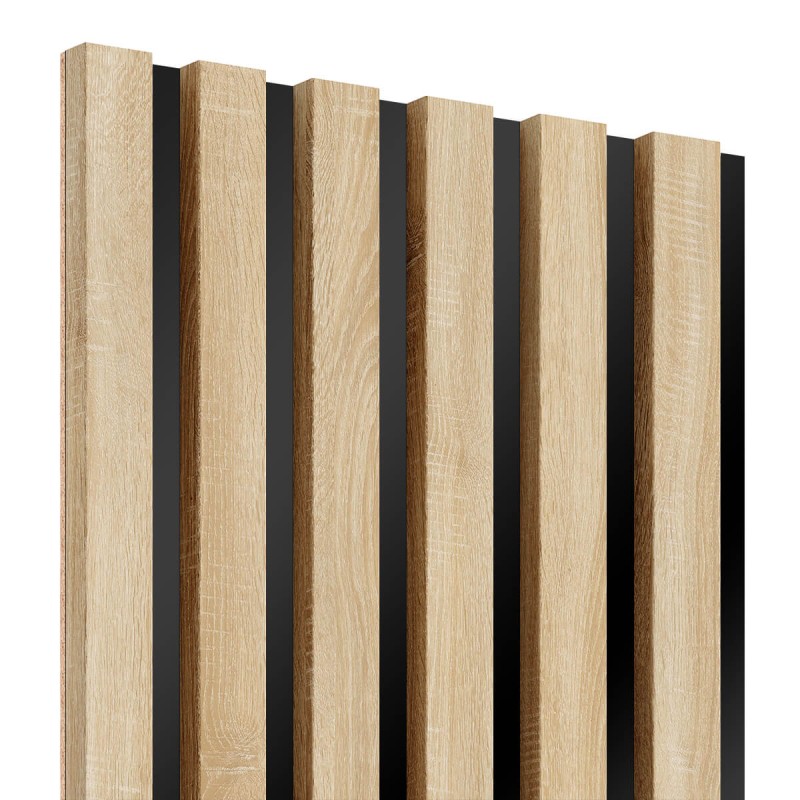 Listones MDF sobre panel 275x30 cm - Roble de Sonoma (Klemp) - Lamas de MDF sobre panel Listones MDF sobre panel 275x30 cm - Roble de Sonoma (Klemp) - Lamas de MDF sobre panel