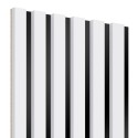 Listones MDF sobre panel 275x30 cm - Estera blanca (Klemp) Listones MDF sobre panel 275x30 cm - Estera blanca (Klemp)