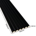 Listones MDF sobre panel 275x30 cm - Estera negra (Klemp) Listones MDF sobre panel 275x30 cm - Estera negra (Klemp)