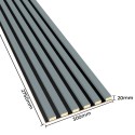 MDF laths on panel 275x30 cm - Scandinavian Grey (Klemp)