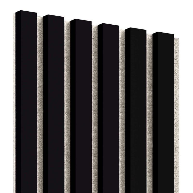 Lattes MDF sur feutre 275x30 cm - Tapis noir (Klemp) - Lattes MDF sur feutre