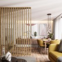 Vrijstaande lattenwand - Wotan eiken - 22x70 (Klemp) Vrijstaande lattenwand - Wotan eiken - 22x70 (Klemp)