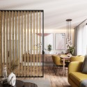 Vrijstaande lattenwand - Wotan eiken - 22x70 (Klemp) Vrijstaande lattenwand - Wotan eiken - 22x70 (Klemp)