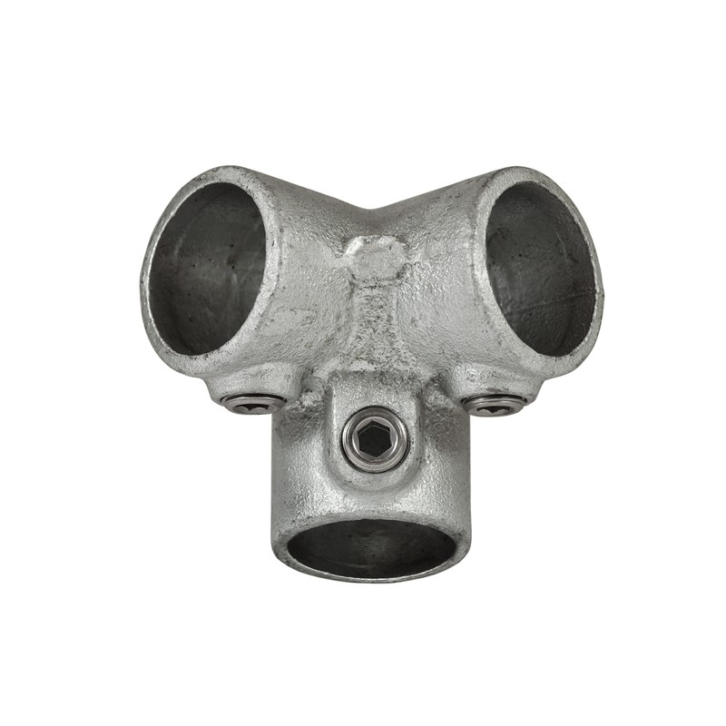 Three Way Top Corner 90°Typ 18F, 60,3 mm, Galvanized (Klemp) - Round Tubefittings Three Way Top Corner 90°Typ 18F, 60,3 mm, Galvanized (Klemp) - Round Tubefittings