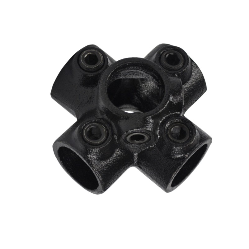 Rohrverbinder Kreuzstück Für Stützrohr - Typ 26B - 26,9 mm (Schwarz) (Klemp) - Runde Rohrverbinder Schwarze Rohrverbinder Kreuzstück Für Stützrohr - Typ 26B - 26,9 mm (Schwarz) (Klemp) - Runde Rohrverbinder Schwarze