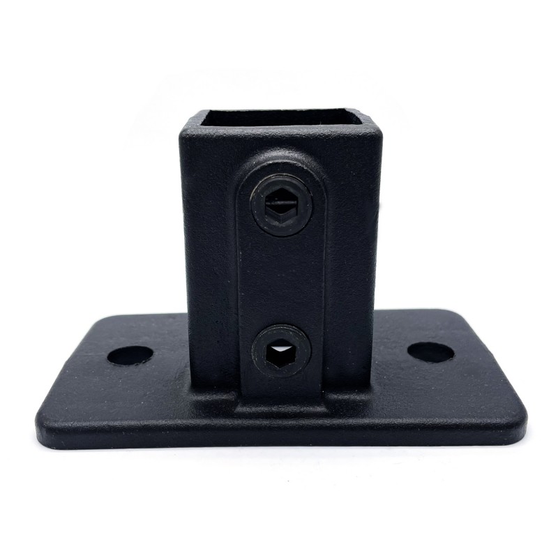 Eckige Fußplatte Typ 12S, 40 mm, Schwarz (Klemp) - Vierkant Rohrverbinder Eckige Fußplatte Typ 12S, 40 mm, Schwarz (Klemp) - Vierkant Rohrverbinder