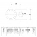 Crossover a 90° da aggiungere Typ 28V, 33,7 mm - 26,9 mm, Zincato (Klemp)
