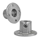 Łącznik ścienny - stopa okrągła przelotowa Typ 10TD, 42,4 mm, Ocynk (Klemp)